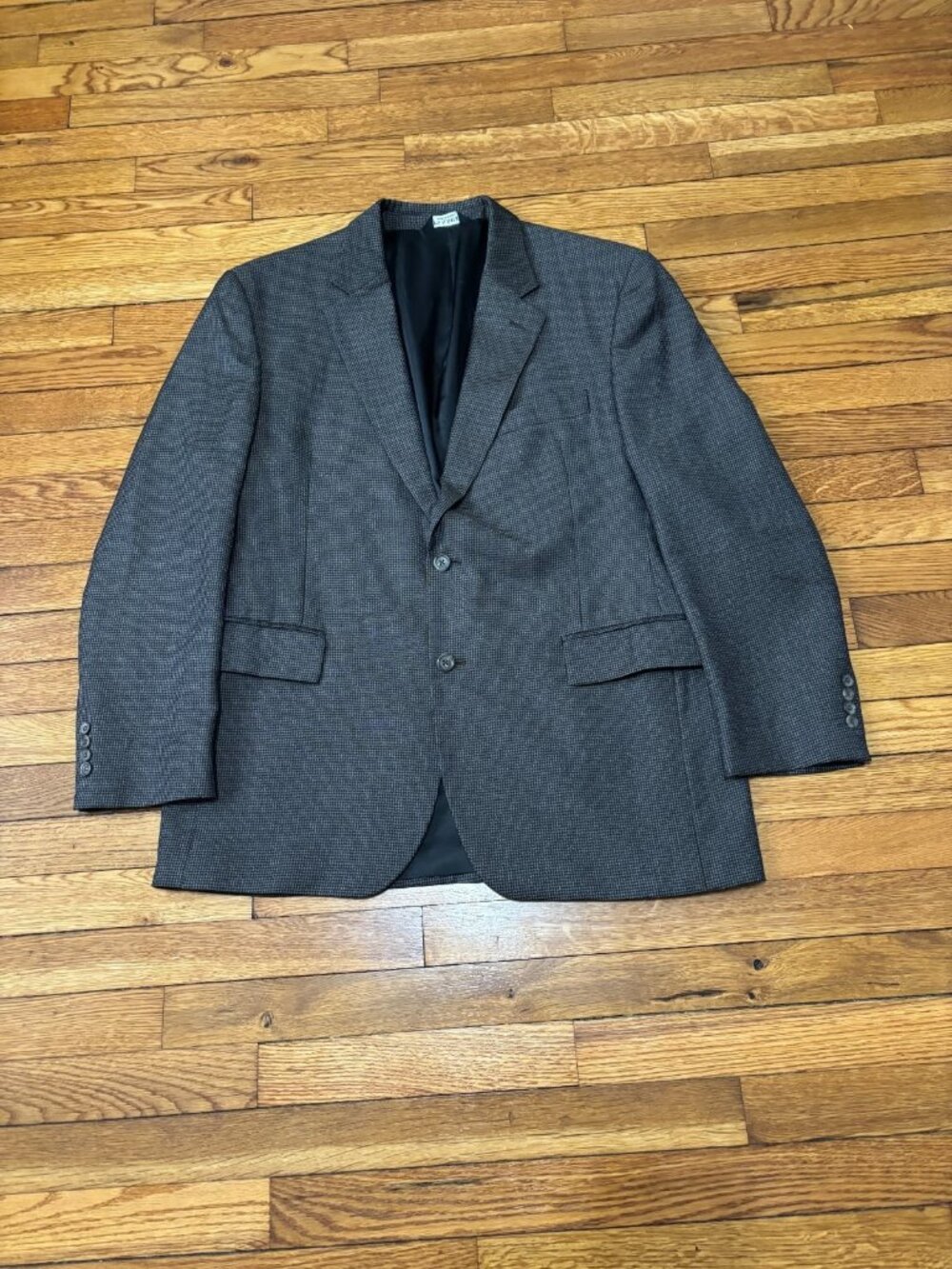 Jos. A. Bank Mens Blazer Jacket Wool Sport Coat 43R Brown Tweed Houndstooth